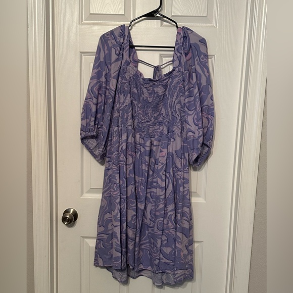 Ava & Viv Dresses & Skirts - Ava & Viv Purple Patterned Tie Back Dress Size 3x